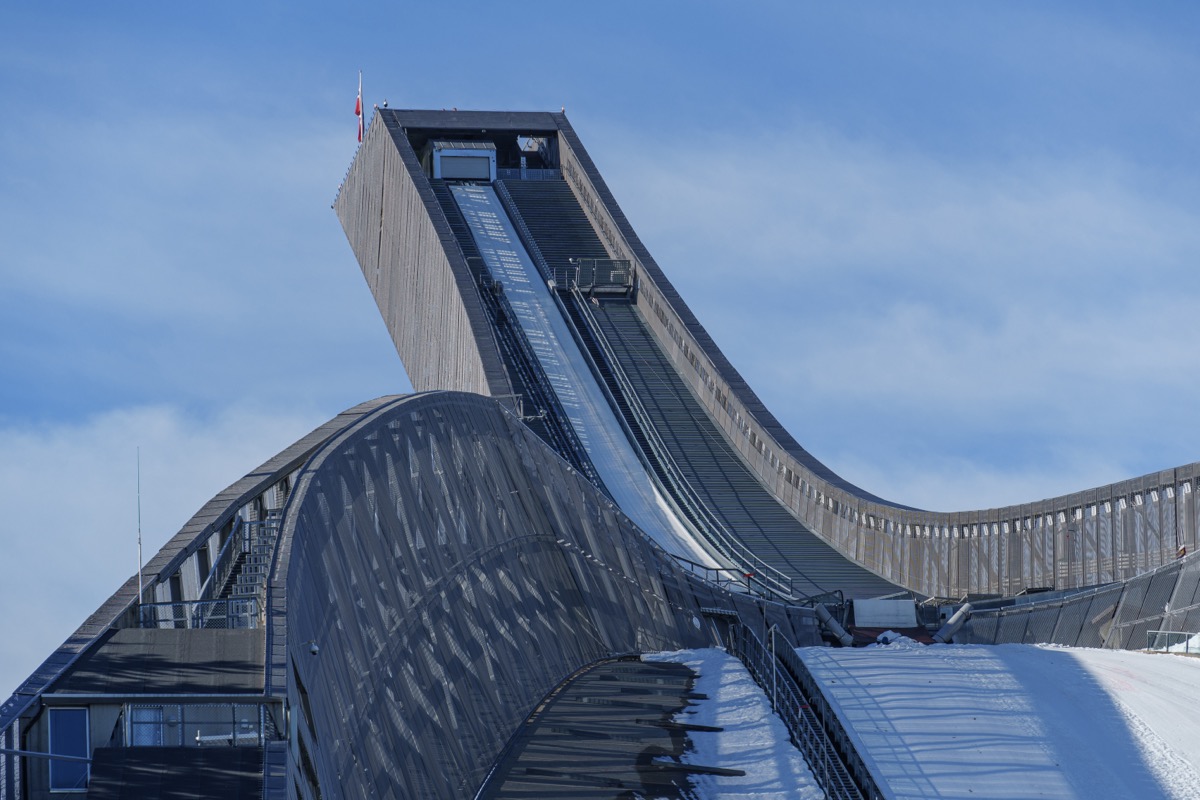 The Holmenkollen ski jump above Oslo